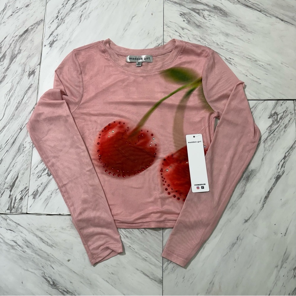 NEW! Pink Cherry Long Sleeve Top